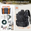 image:imageRAINSMORE Fishing Backpack with Rod Holders amp Cooler 40L Water Resistant Tackle Backpack with Rain Cover Store Fishing GearCamouflage