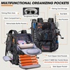 image:imageRAINSMORE Fishing Backpack with Rod Holders amp Cooler 40L Water Resistant Tackle Backpack with Rain Cover Store Fishing GearCamouflage