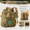 image:imageRAINSMORE Fishing Backpack with Rod Holders amp Cooler 40L Water Resistant Tackle Backpack with Rain Cover Store Fishing GearKhaki