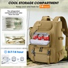 image:imageRAINSMORE Fishing Backpack with Rod Holders amp Cooler 40L Water Resistant Tackle Backpack with Rain Cover Store Fishing GearKhaki