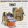 image:imageRAINSMORE Fishing Backpack with Rod Holders amp Cooler 40L Water Resistant Tackle Backpack with Rain Cover Store Fishing GearKhaki