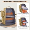 image:imageRAINSMORE Fishing Backpack with Rod Holders amp Cooler 40L Water Resistant Tackle Backpack with Rain Cover Store Fishing GearKhaki