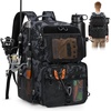 image:imageRAINSMORE 45L Fishing Backpack with Rod Holders amp Rain Cover Large 900D Waterresistant Fishing Tackle Bag Store Fishing GearBlack Blue Camouflage