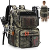 image:imageRAINSMORE 45L Fishing Backpack with Rod Holders amp Rain Cover Large 900D Waterresistant Fishing Tackle Bag Store Fishing GearDigital Camouflage