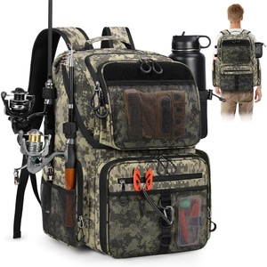 image:imageRAINSMORE 45L Fishing Backpack with Rod Holders amp Rain Cover Large 900D Waterresistant Fishing Tackle Bag Store Fishing GearDigital Camouflage