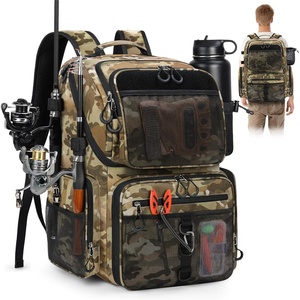 image:imageRAINSMORE 45L Fishing Backpack with Rod Holders amp Rain Cover Large 900D Waterresistant Fishing Tackle Bag Store Fishing GearKhaki Camouflage