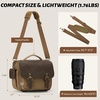 image:imageRAINSMORE Camera Bag Vintage Canvas Camera Sling Bag Small Waterproof DSLR SLR Mirrorless Crossbody Camera Case for Photographers with Rain Cover amp Tripod Holder for Sony Canon Nikon Fujifilm KhakiKhaki