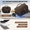 image:imageRAINSMORE Camera Bag Vintage Canvas Camera Sling Bag Small Waterproof DSLR SLR Mirrorless Crossbody Camera Case for Photographers with Rain Cover amp Tripod Holder for Sony Canon Nikon Fujifilm KhakiBlack