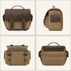 image:imageRAINSMORE Camera Bag Vintage Canvas Camera Sling Bag Small Waterproof DSLR SLR Mirrorless Crossbody Camera Case for Photographers with Rain Cover amp Tripod Holder for Sony Canon Nikon Fujifilm KhakiKhaki