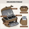 image:imageRAINSMORE Camera Bag Vintage Canvas Camera Sling Bag Small Waterproof DSLR SLR Mirrorless Crossbody Camera Case for Photographers with Rain Cover amp Tripod Holder for Sony Canon Nikon Fujifilm KhakiKhaki
